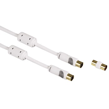 Cable coaxial-coaxial Hembra 5m 95db Dorado Hama