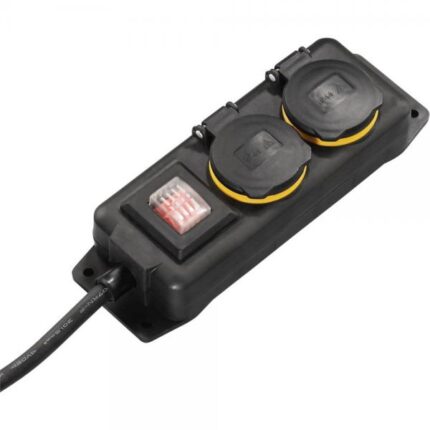 Regleta 2 Tomas c/proteccion salpicadura+Interrupt