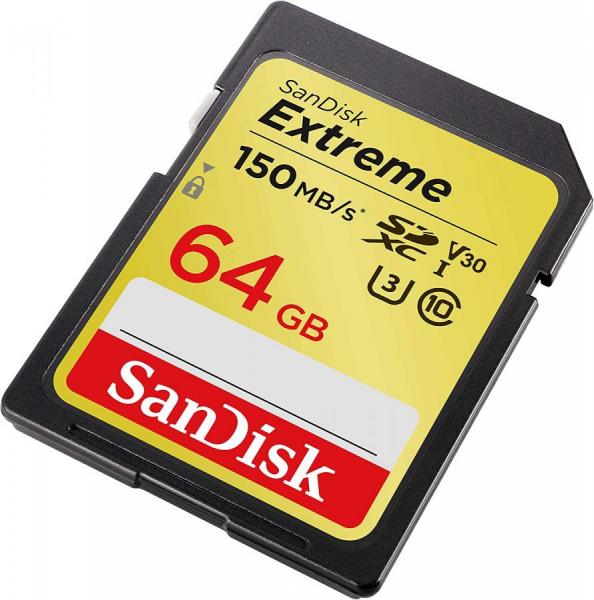183524-1.jpg SDXC Extreme 64GB SD 150MB/s V30 UHS-1 U3 Sandisk - Imagen 1