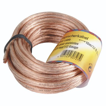 Cable Audio OFC 2x2,5 mm 10m Transparente Hama