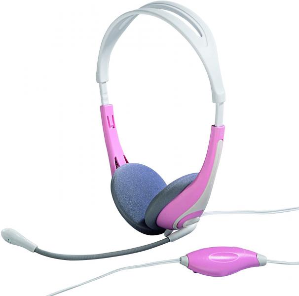 51637-1.jpg Casco con Microfono Hs-250 Rosa Hama - Imagen 1