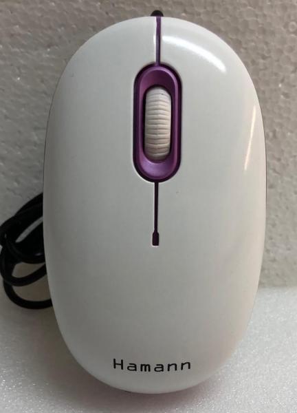 91588-Pk-1.jpg Raton PC Slim C/Cable USB Blanco/Violeta Hamann - Imagen 1