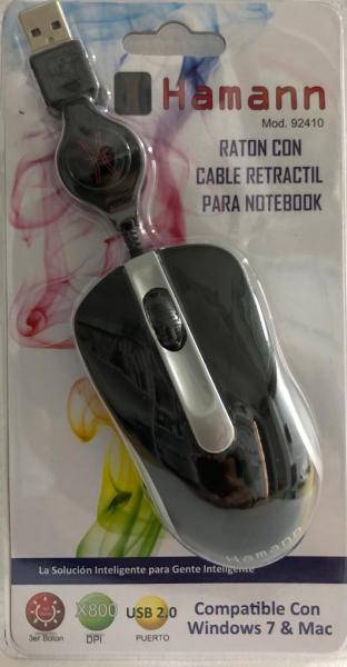Raton Notebook/Netbook C/USB Retrac. Negr Hamann