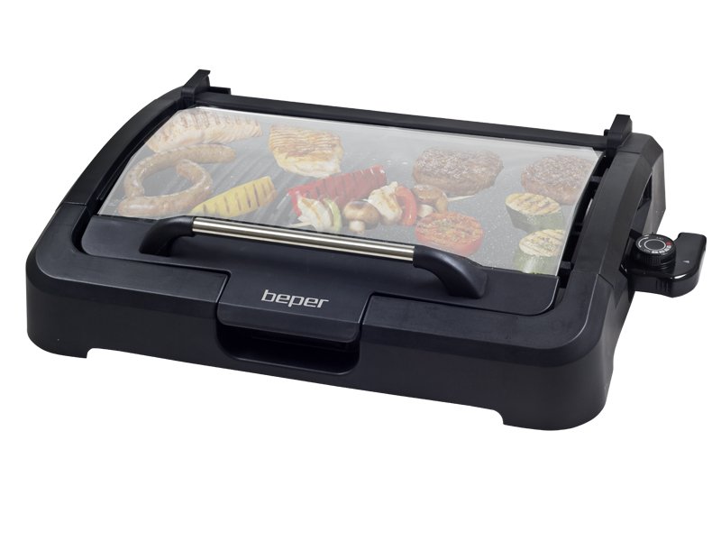 BEP-90.871-1.jpg Grill C/Tapa de Cristal 2200W Beper - Imagen 1