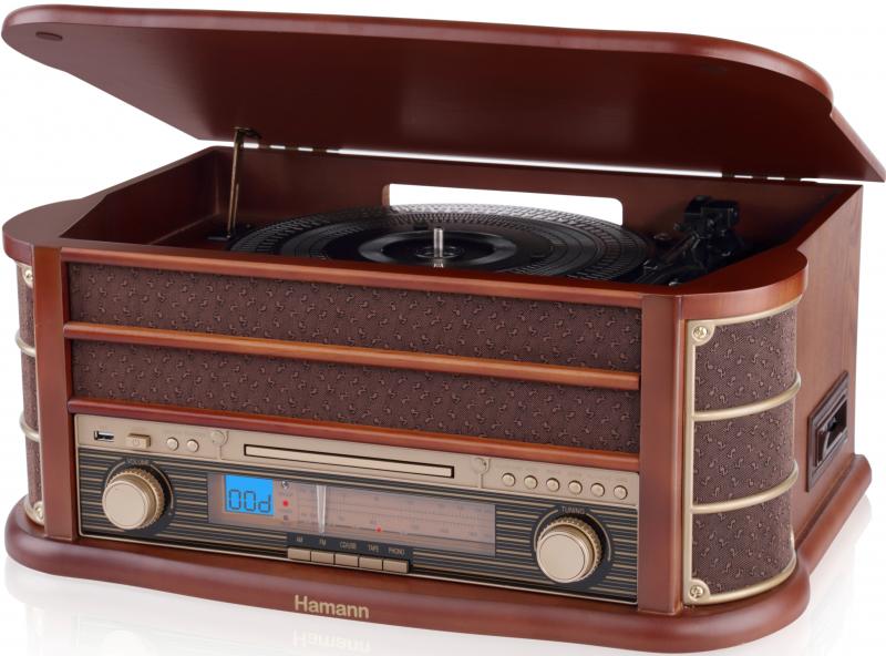 HIF-1897MPKv3-1.jpg Tocadiscos Vintage C/Radio/Cassette/USB/CD Hamann - Imagen 1