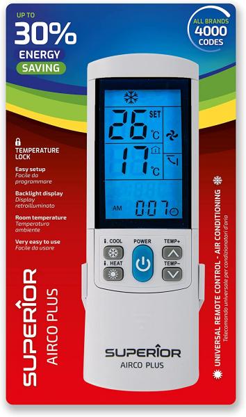 Mando Aire Acond. 4000en1 C/Luz+Temp Lock Superior