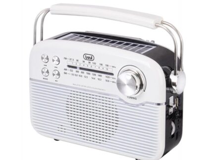 Radio Retro 3Banda C/USB+BT+MicSD+Bateria/Solar Blanco Trevi